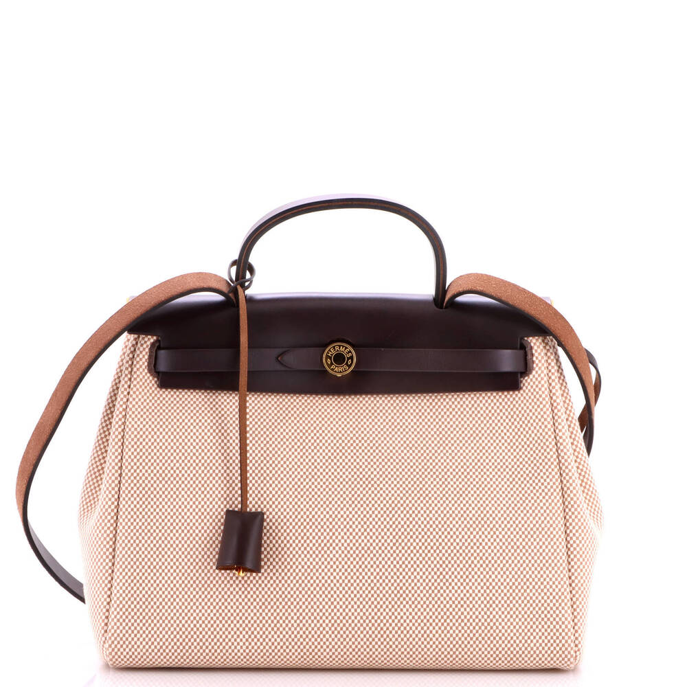 Hermes 31 Herbag Zip Criss Viking Toile and Leather